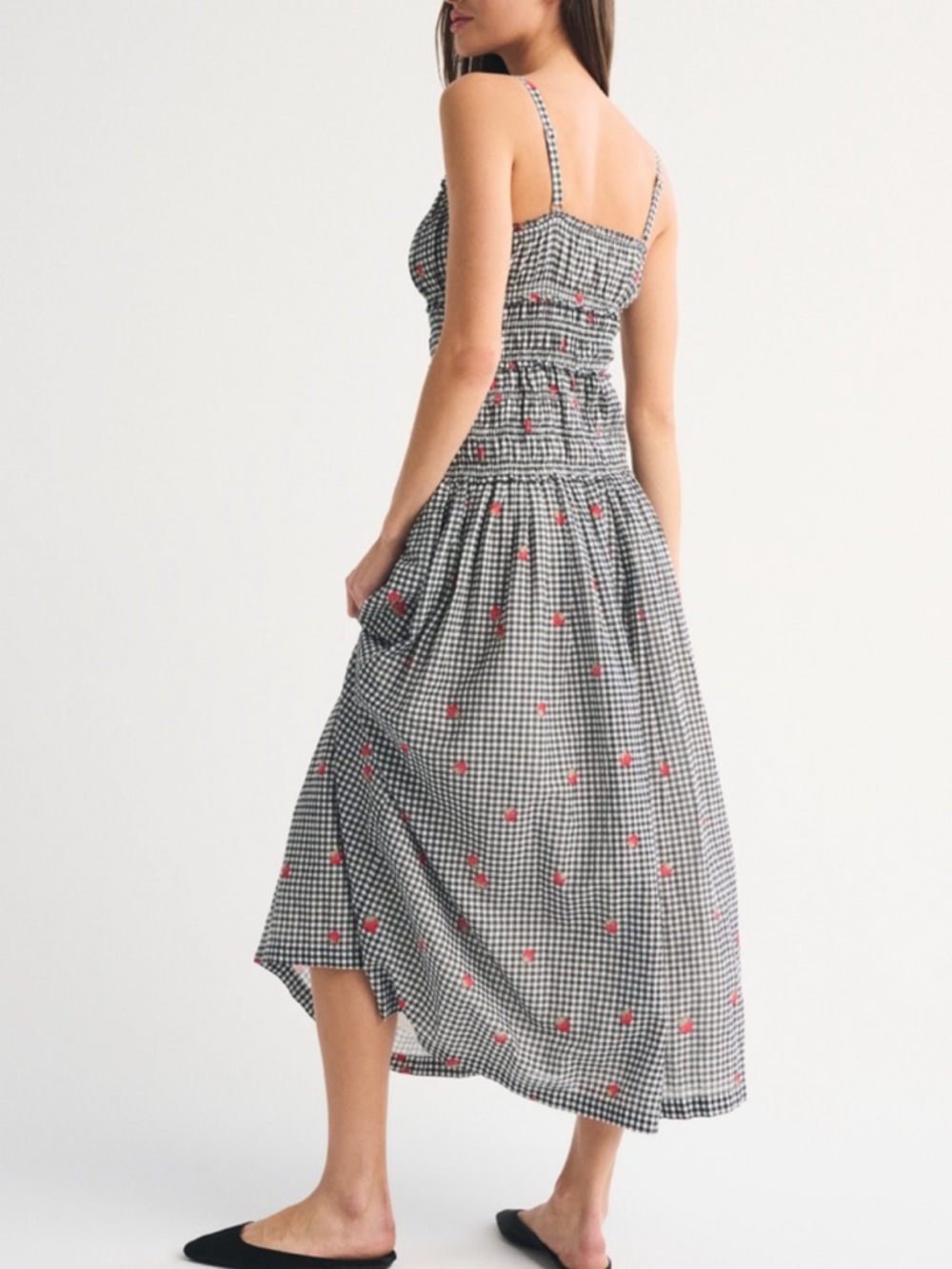 A&F Bra-Free Smocked Drop-Waist Maxi Dress XS - Picture 3 of 7